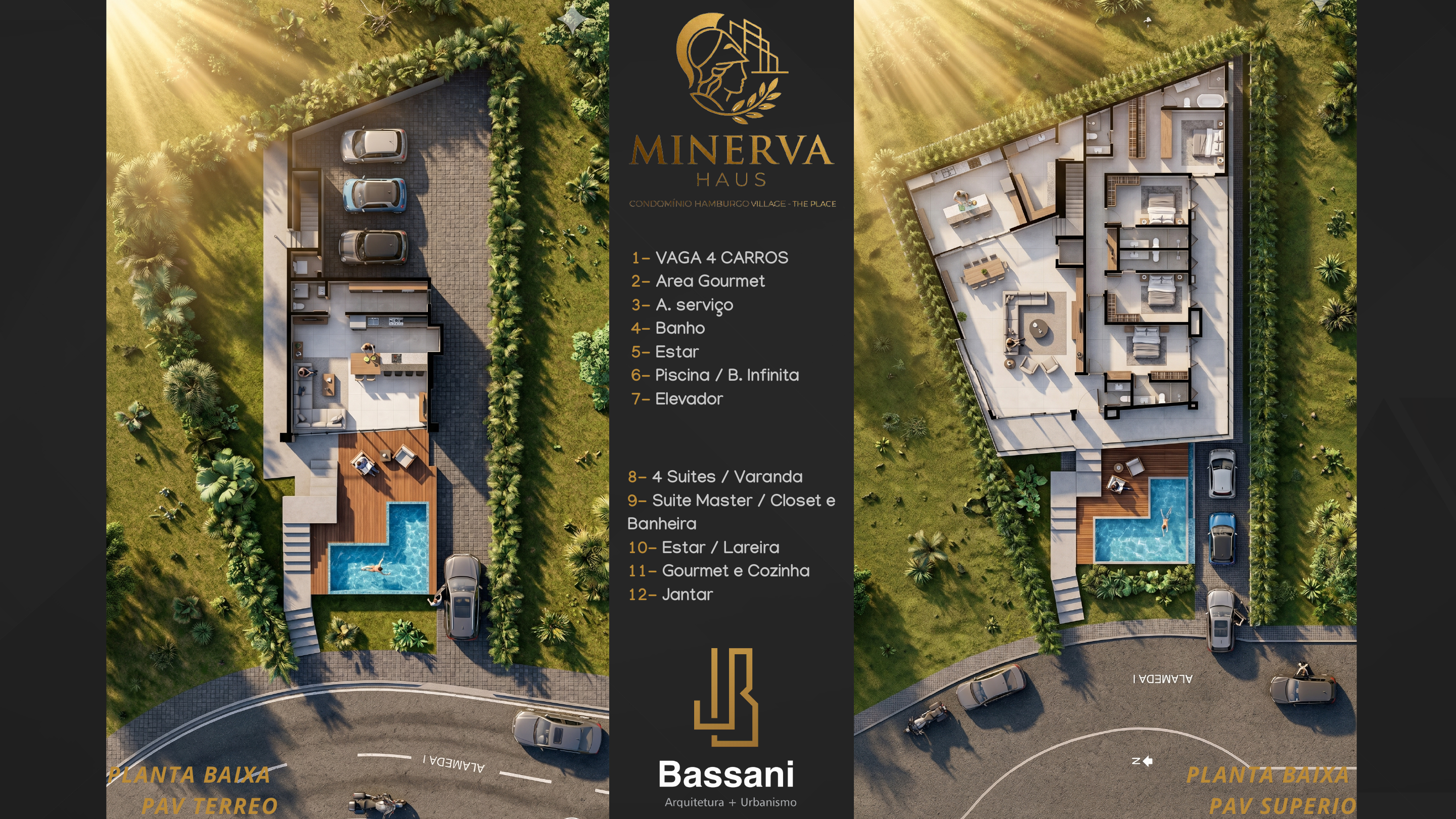 Planta técnica da residência Minerva Haus