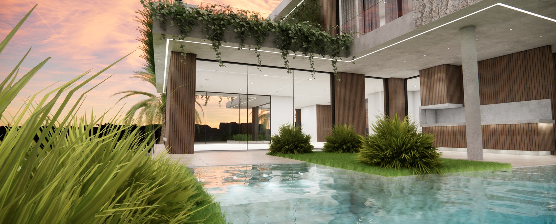 Piscina da Aura Simple Luxury integrada à área social