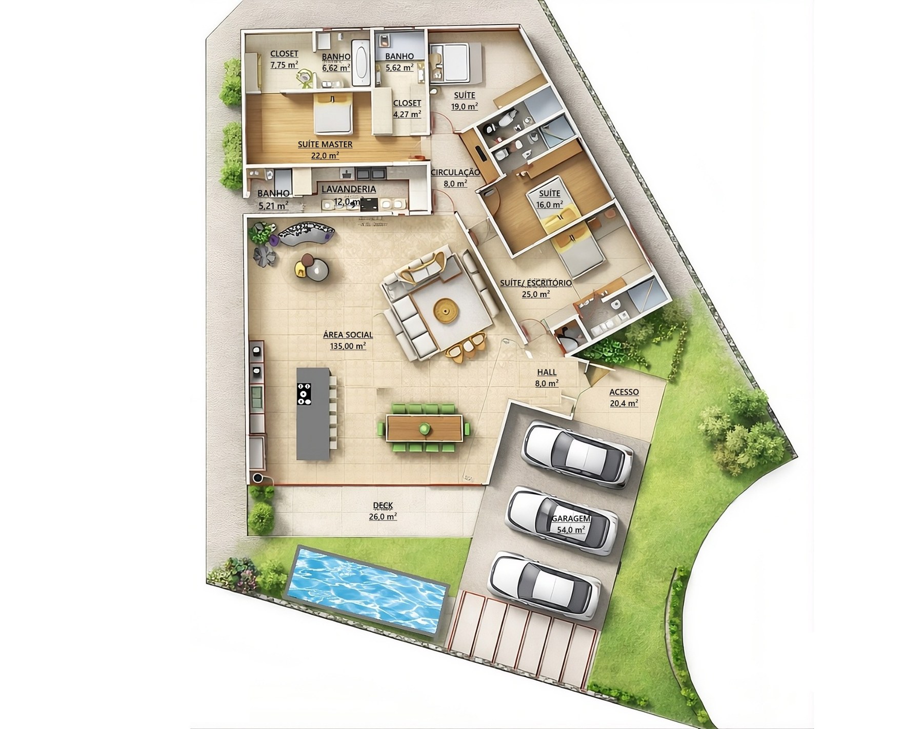 Planta baixa da residência Top House