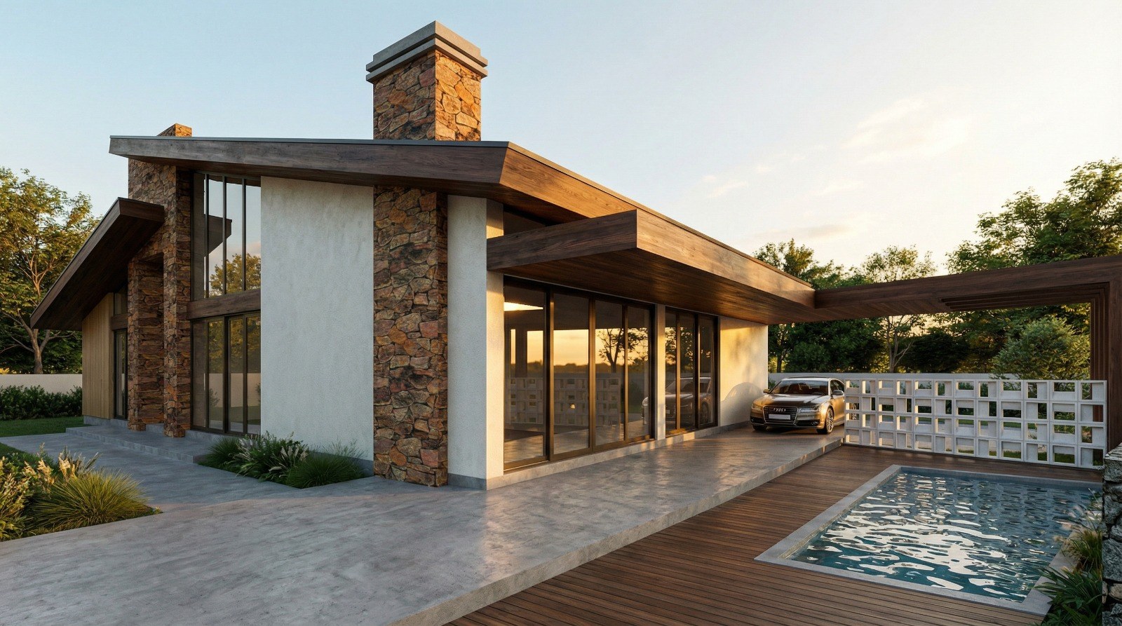 Top House com deck de piscina e área externa
