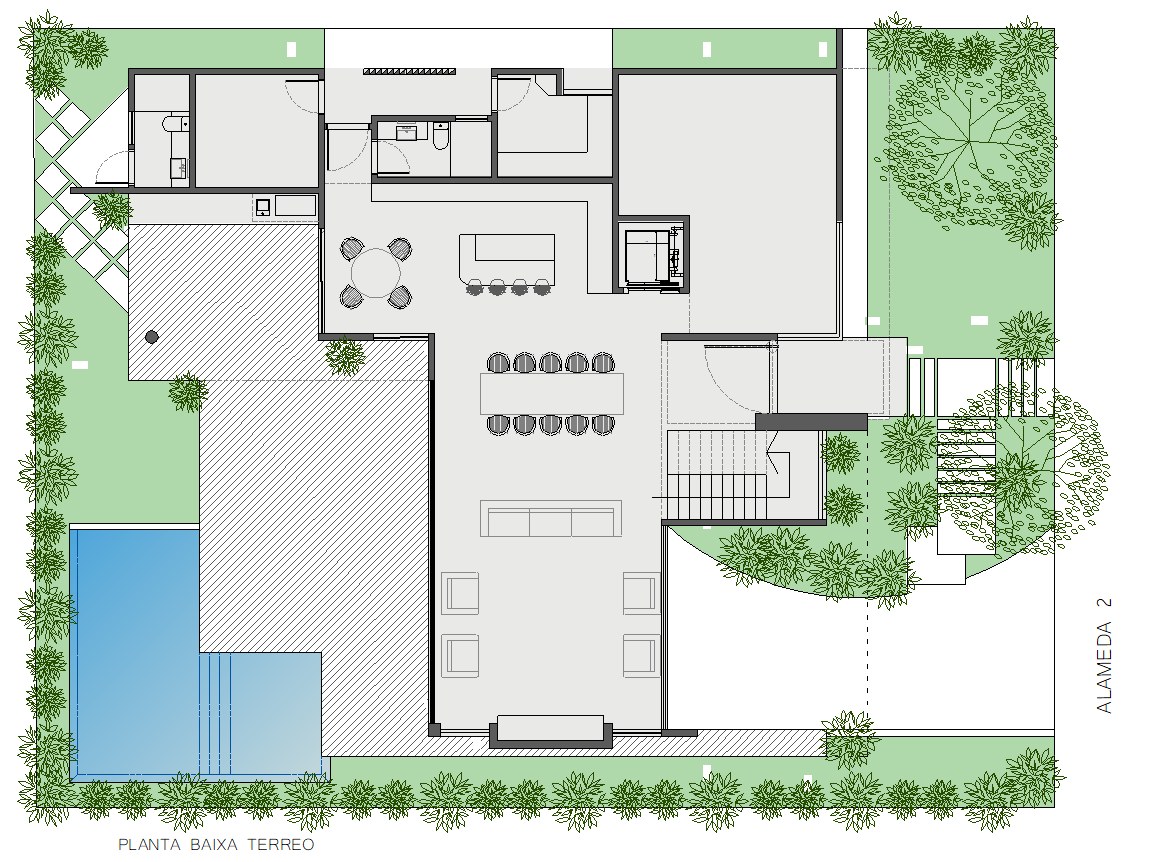 Planta baixa do térreo da Zenitte Haus