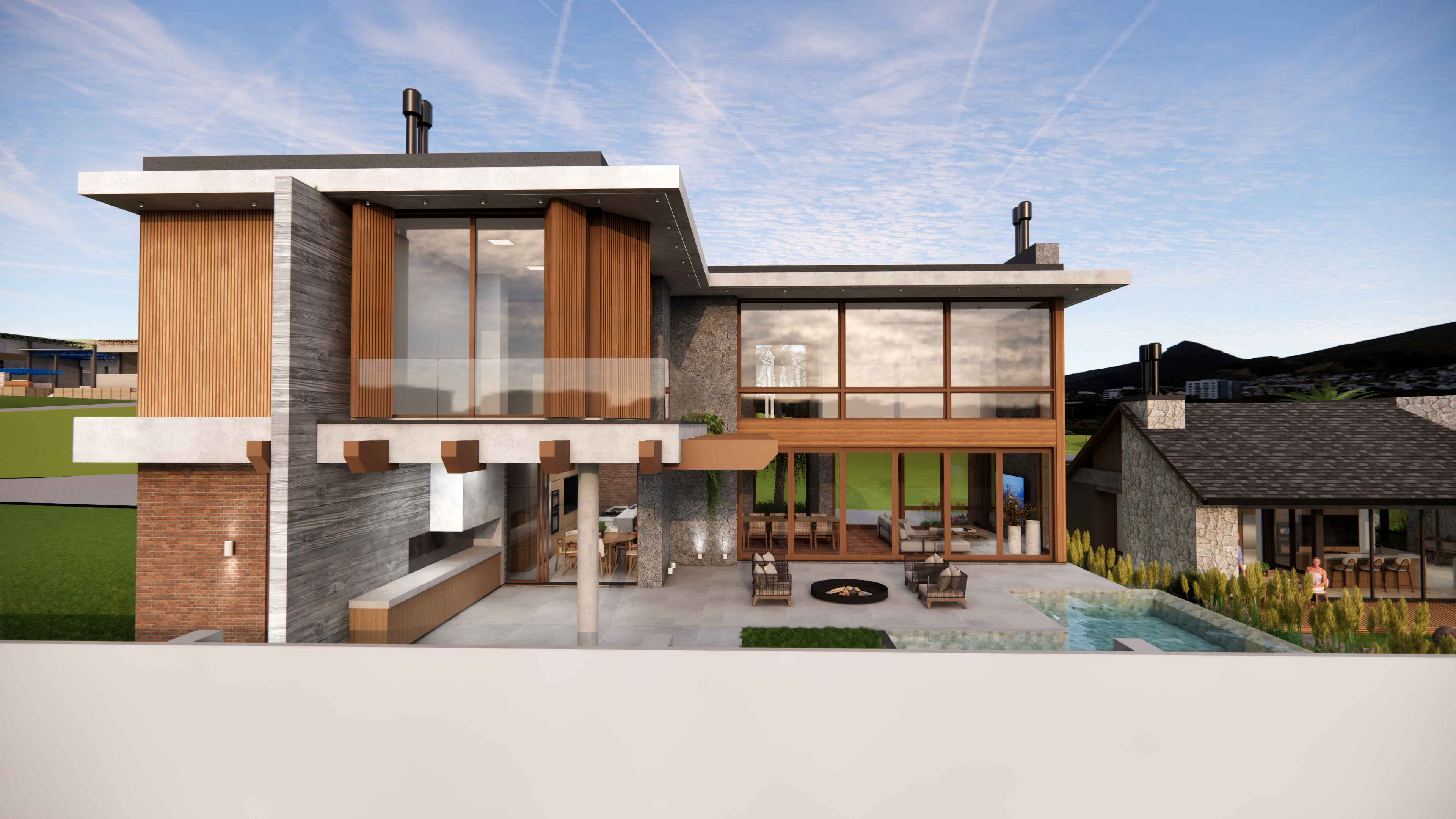 Fachada posterior da Zenitte Haus