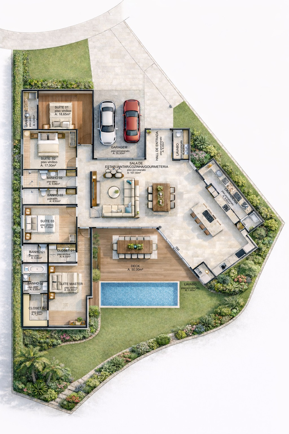 Materialidade e integração da Casa Linda